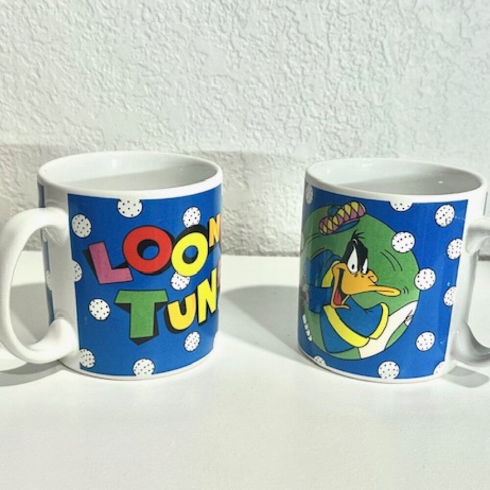 VTG Warner Bros. Daffy Duck Coffee Mug Cups Set Golf Theme Sakura 1994 - Picture 6 of 7